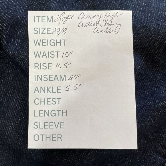 Loft CURVY HIGH-WAIST SKINNY ANKLE Jeans Size 29/8 Medium Wash Blue Stretch EUC - Picture 10 of 10